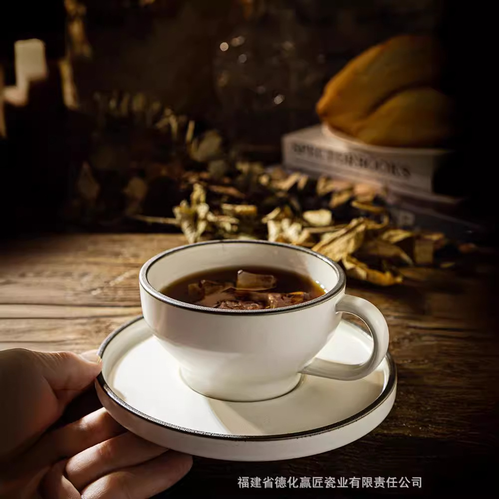 Transfronterizo LICANG cerámica nueva taza de café de lujo ligera set de taza de té de la tarde taza de café latte de alto valor