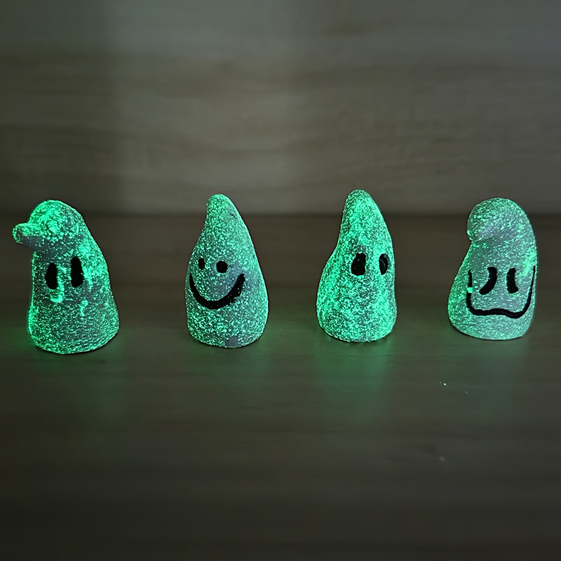 新作クリエイティブ蛍光ホワイトゴースト置物ハロウィンシーンパーティー装飾樹脂工芸家庭装飾品|undefined