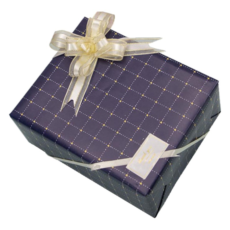 Rosa azul a cuadros rayas lunares simple regalo para niños y niñas papel de regalo caja de regalo papel de color hecho a mano