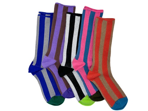  new lines, contrasting stripes, color-blocking mid-calf socks, double-needle, double-way design, pure cotton sports socks for men and women