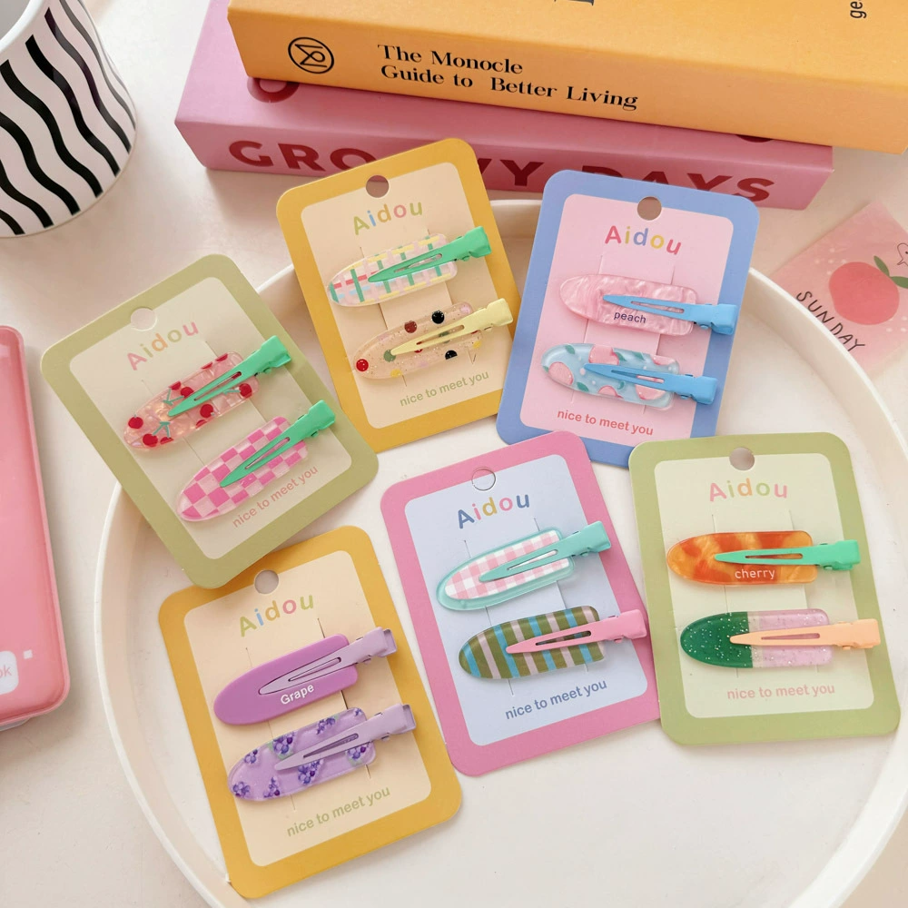 Cute hairgrip, acrylic hairpins, bangs, 2 pieces