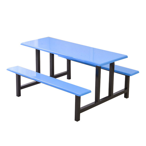 Stainless steel dining table and chairs school student factory canteen fast food table construction site restaurant canteen one-piece dining table and chairs combination