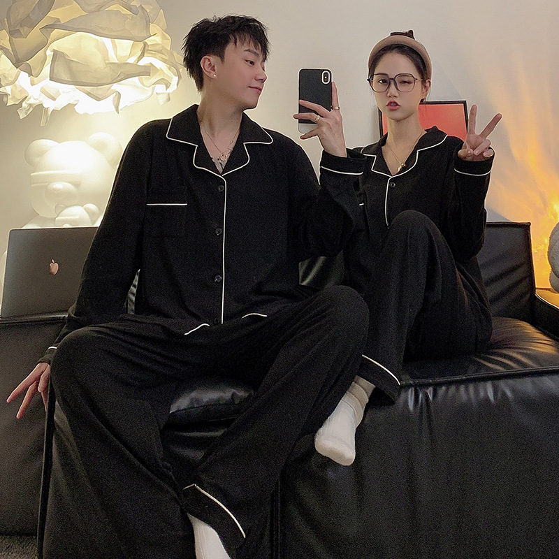 De terciopelo Panda pareja pijamas Otoño e Invierno de manga larga felpa cálido mar isla terciopelo hombres y mujeres de primavera y otoño traje de desgaste para el hogar