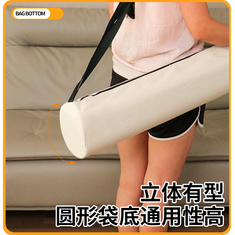 キャンバスの長いストライプのリュックサックの大容量の防湿パッドのヨガのバッグの長い筒の収納袋の延長の斜めにロープの束の口の包みを越えます。