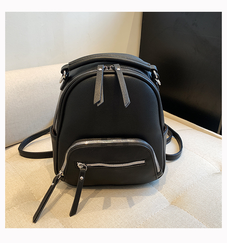 Fashionable And Versatile Solid Color Backpack Women's Urban Minimalist PU Business Backpack_voghion.com