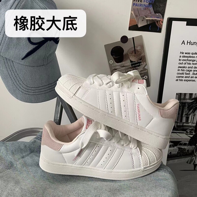 2026 Spring New Style Student White Shoes, Shell-Toe Sneakers, Cream-Colored Casual Sports Shoes, Fashionable Skate Shoes for Women 2026 Spring New Style Student White Shoes, Shell-Toe Sneakers, Cream-Colored Casual Sports Shoes, Fashionable Skate Shoes for Women