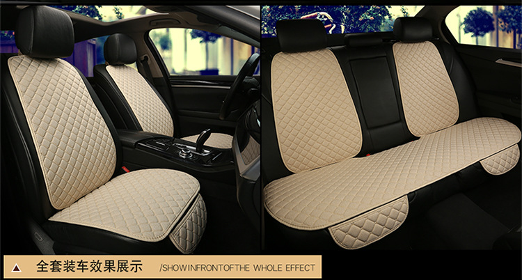 Car Seat Cushion Linen Car Seat Cushion Four-Season Universal Car Seat Cover Five-Seater Breathable Car Cushion Foreign Trade Hot Style
