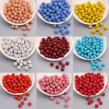 10MM5排香巴拉陶泥钻球 DIY手链隔珠通孔钻球彩色直孔