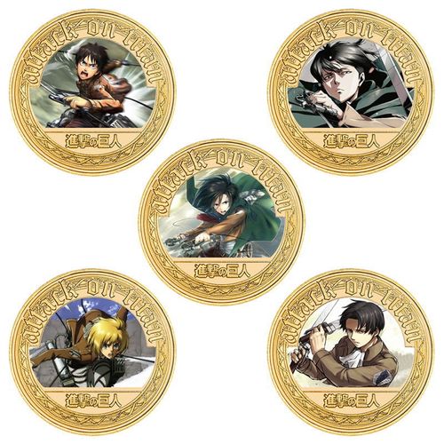 Attack on Titan Commemorative Coin Captain Eren Animation Coin Peripheral Commemorative Coin Die-cast Metal Coin