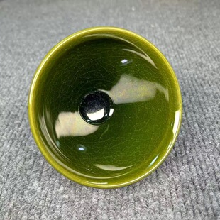 Jianyang Raw Mineral Jianzhan Ice-Cracked Imperial Green Cup with Mouthpiece, Jianzhan Tea Cup, Master Cup, Classy Tea Set, Tea Cup