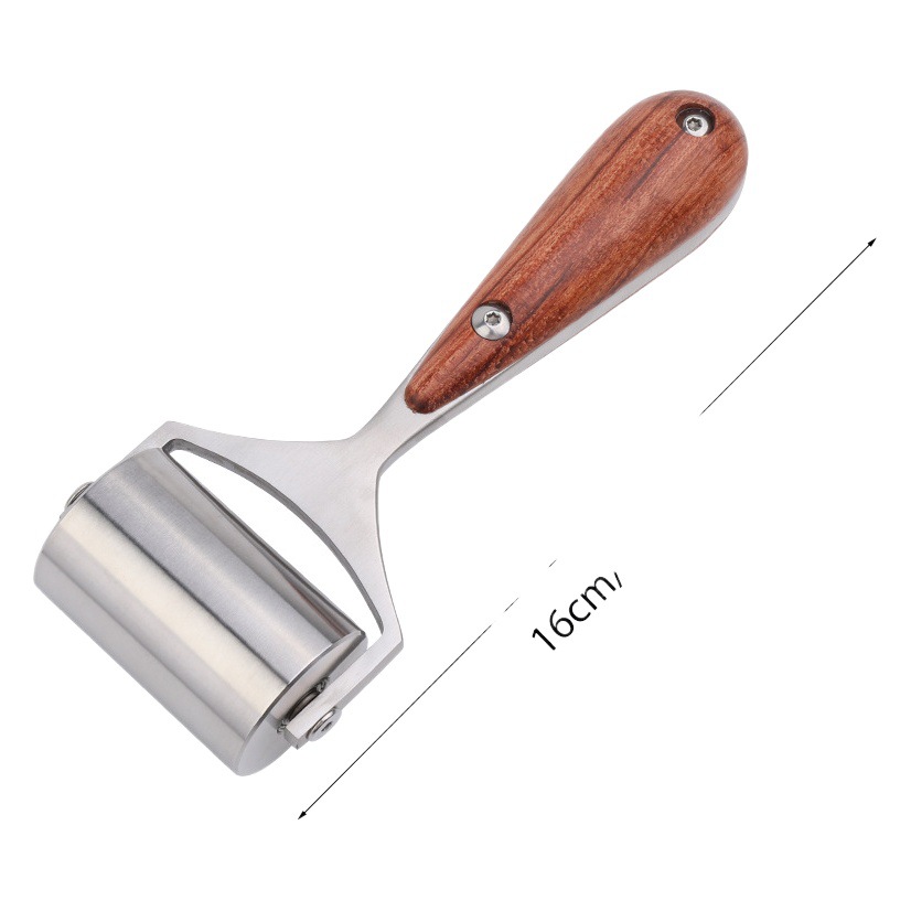 Rodillo de cuero de palisandro rodillo de rueda de empuje DIY herramienta de cuero hecha a mano herramienta de prensado de la piel Borde de cuero presionando rodillo de hierro