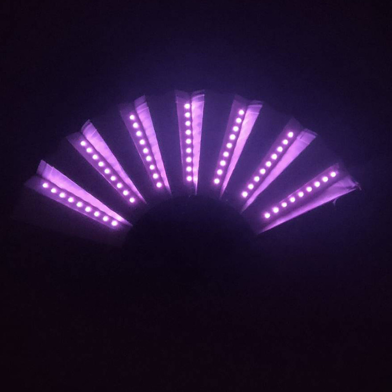 Popular LED luminoso ventilador bar discoteca baile atmósfera props internet celebridad paño luminoso hombres y mujeres color mágico LED ventilador props