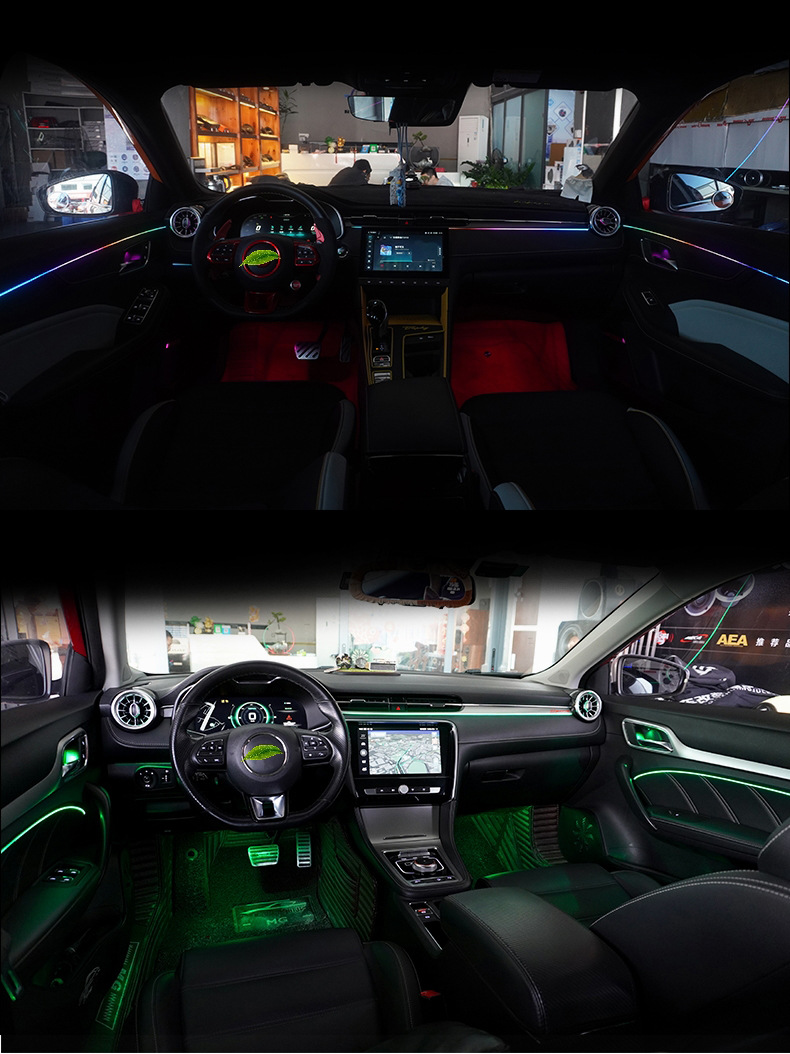 Foreign trade car atmosphere lamp car atmosphere lamp non-breaking acrylic LED magic color dynamic invisible atmosphere lamp