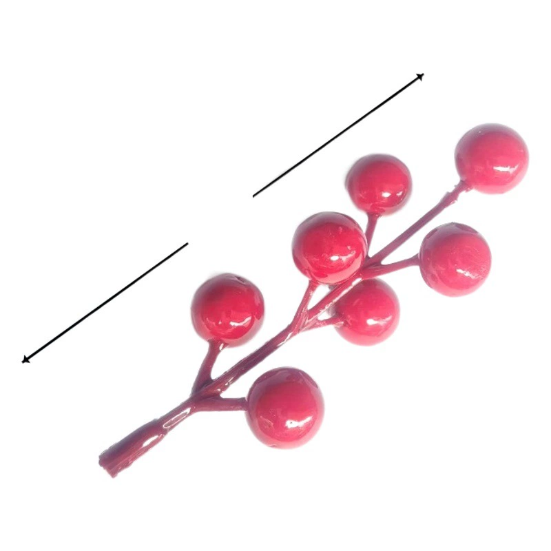 Трансграничные 7-головые красные фрукты Рождественская пена красные фрукты моделирование красные фрукты Рождественская елка гирлянда Аксессуары из ротанга Прямая Фабрика