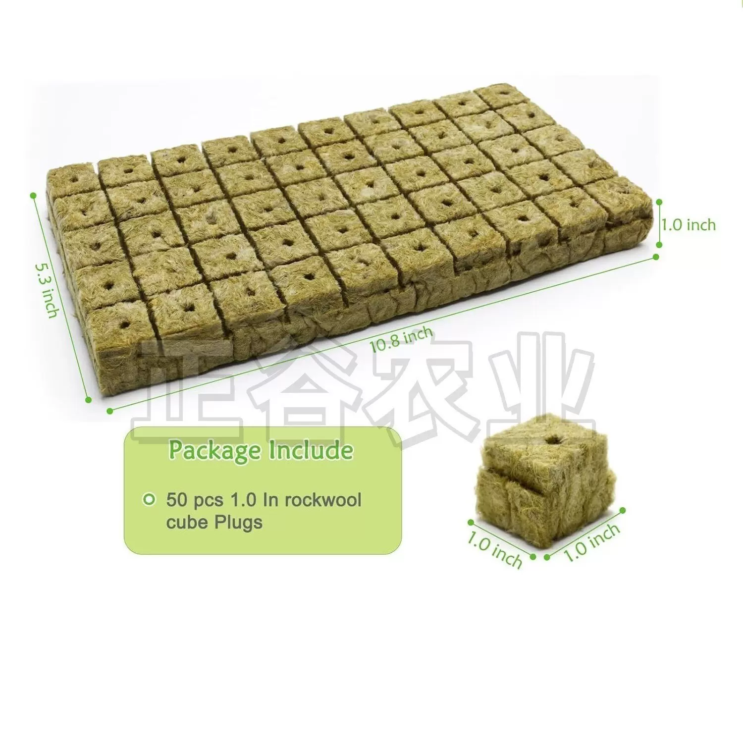 跨境100pcs育苗岩棉块田园土泥炭土无土栽培育苗基质