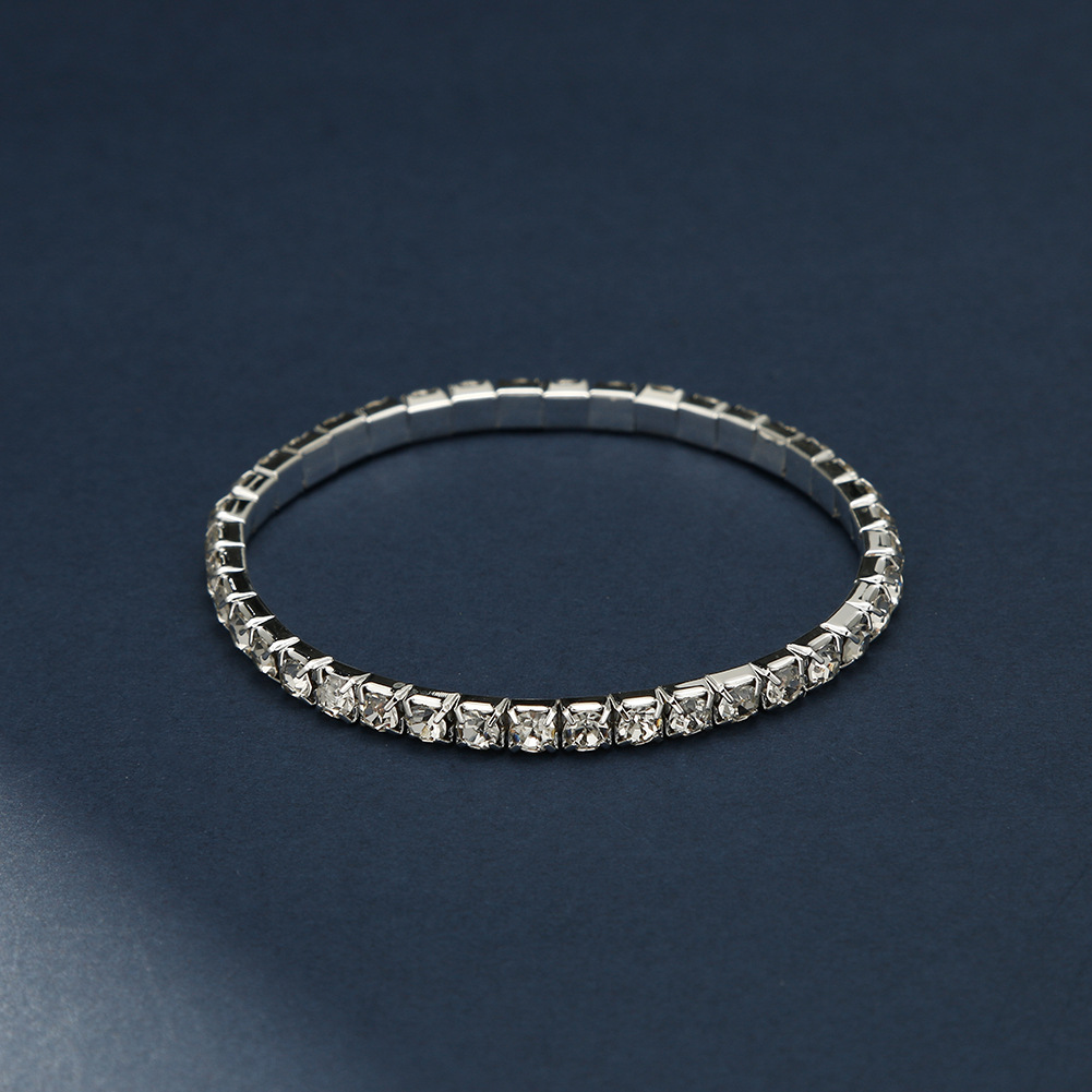 실버 싱글 로우 팔찌