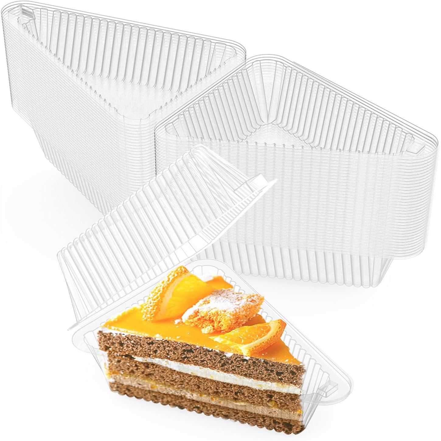 Caja de pastel transparente triangular Durian Melaleuca Sandwich Paquete desechable Caja de comida de pastelería para hornear Amazon