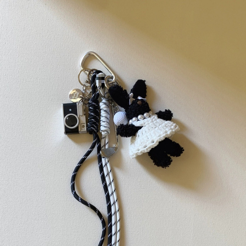 Bolsa de viento, bolsa de colgante, muñeca de viento, cuerda de nylon colgante, conejo, cachorro, cámara, llavero, mochila escolar