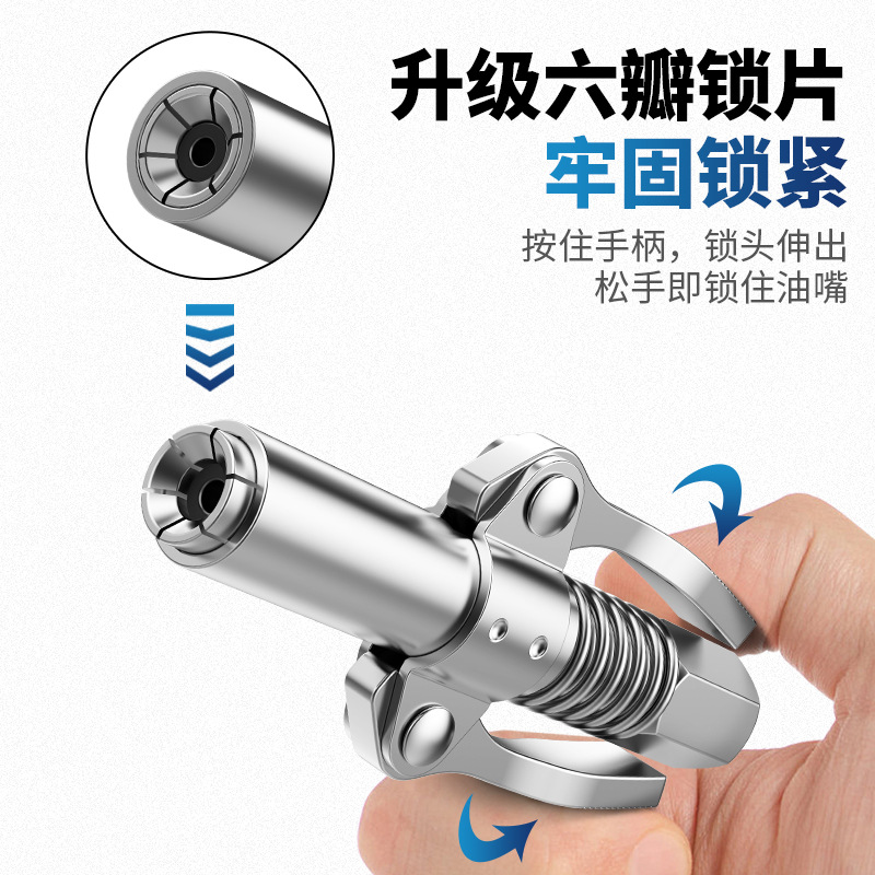 厂家直黄油枪嘴头锁钳式高压注油嘴手动电气动黄油机自锁平头配