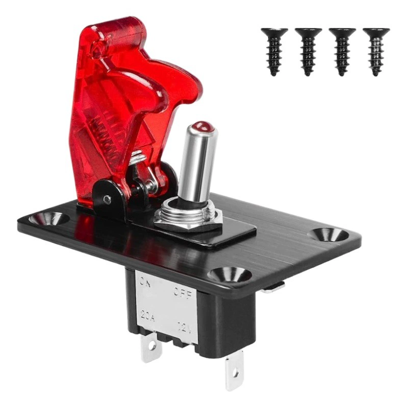 ASW-07D 3-позиционный тумблер Панель кулисного переключателя 12 В со светодиодной подсветкой и перекидным включением/выключением для тяжелых условий эксплуатации