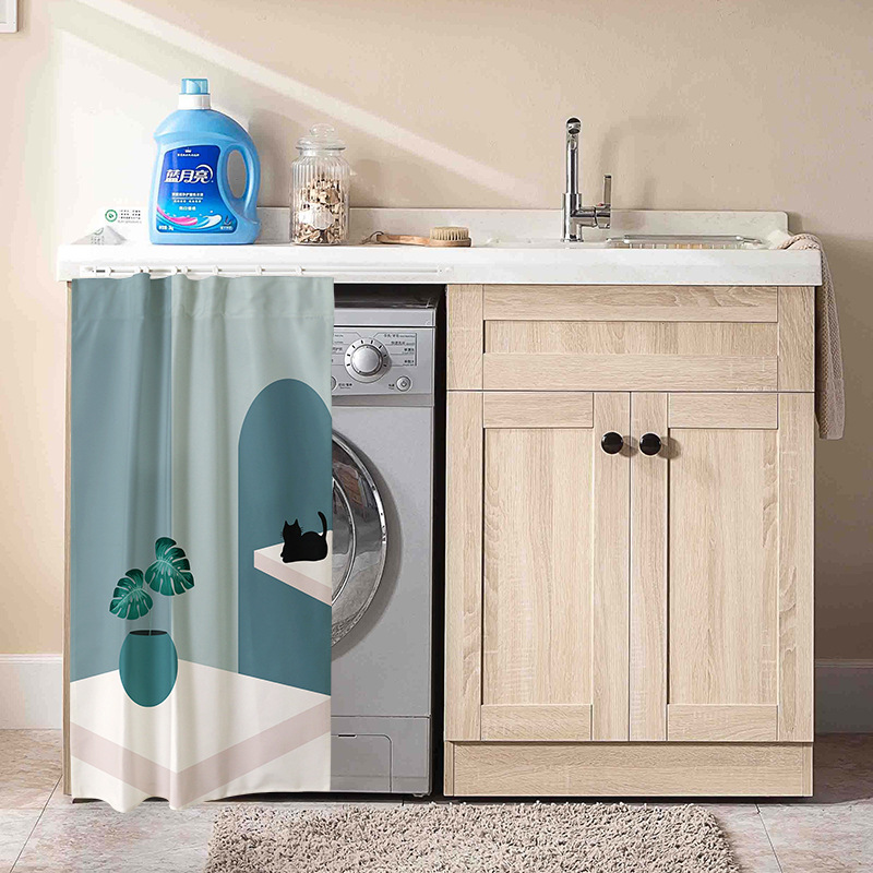 Drum washing machine sunscreen curtain dustproof and waterproof cover cloth balcony sunshade pull curtain blackout cloth cabinet shade curtain
