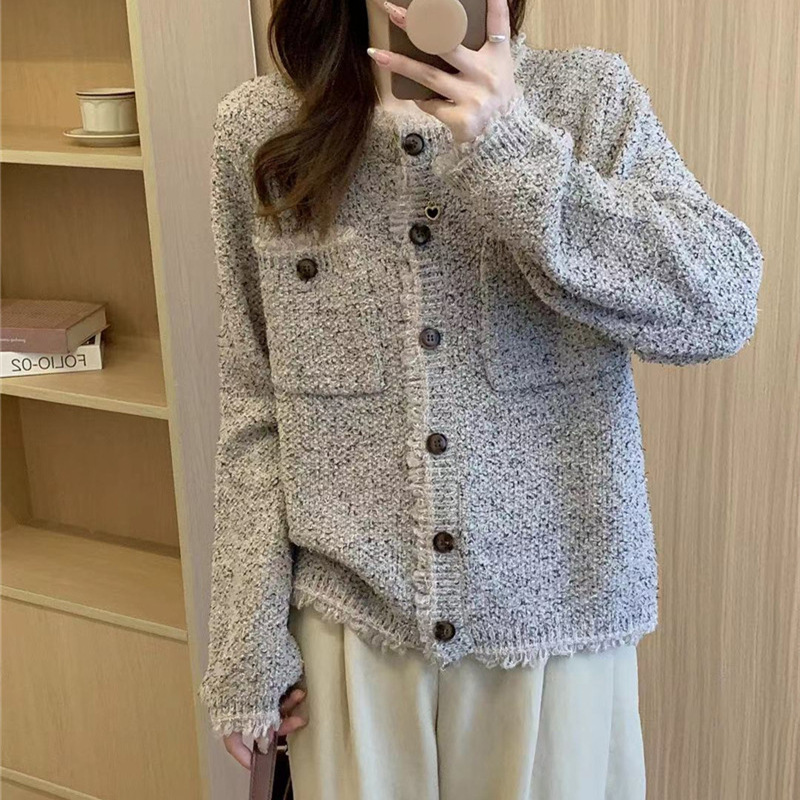 24 Dongpuyuan en stock 2024 otoño y invierno nuevo diseño de suéter retro coreano simple