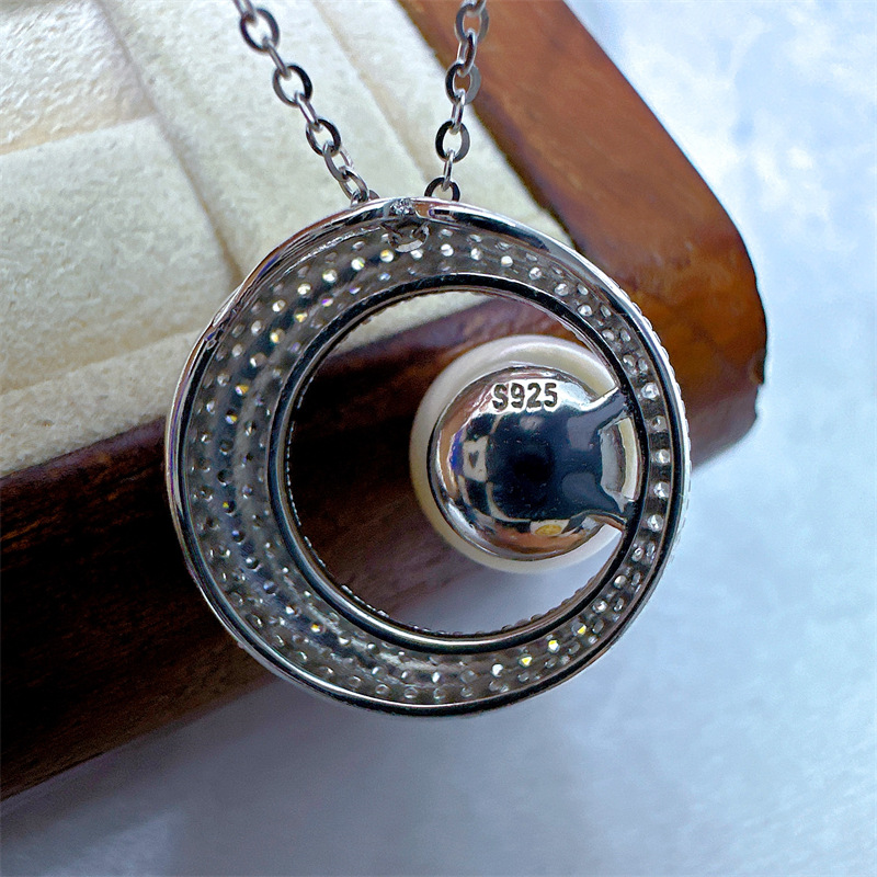 26g Weight Pearl, Zircon Inlay Material Pendant Necklace, Earrings Classification cable chain Chain Type Holiday, Daily Occasion Circle Pattern Women's Gender Inlay Design Casual, Simple Style Style Casual Simple Style Inlay Circle Pearl Zircon Pendant Necklace Earrings 7