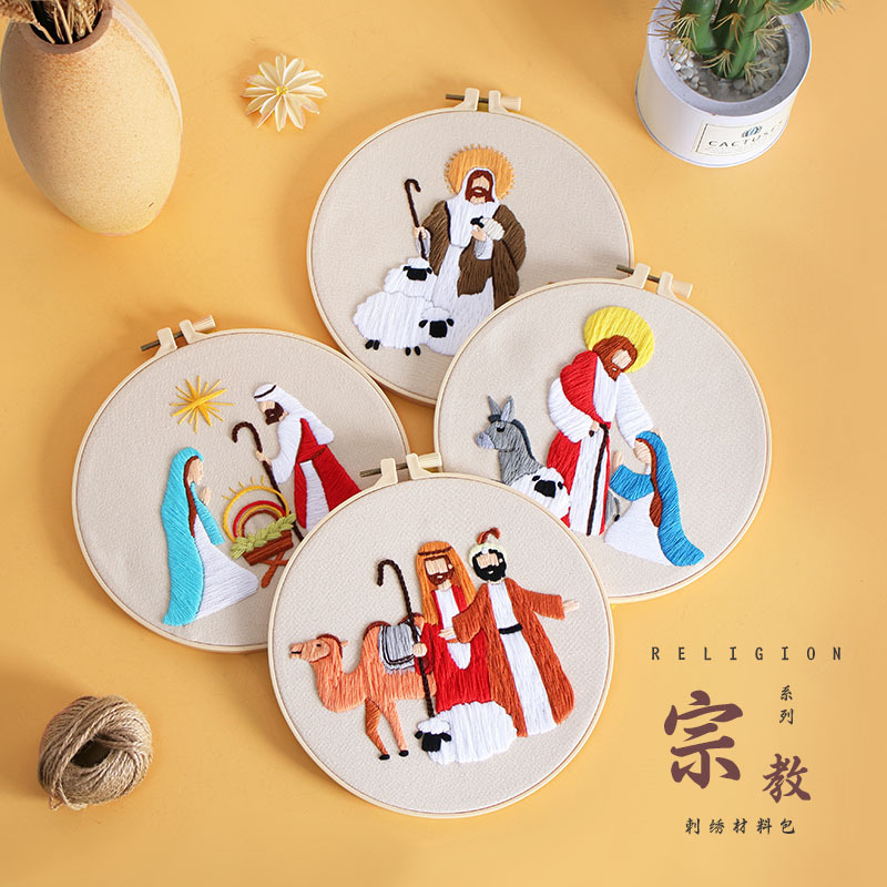 Nuevo producto bordado a mano DIY material paquete europeo mitología religiosa Oriente Medio árabe amazona transfronteriza inglés
