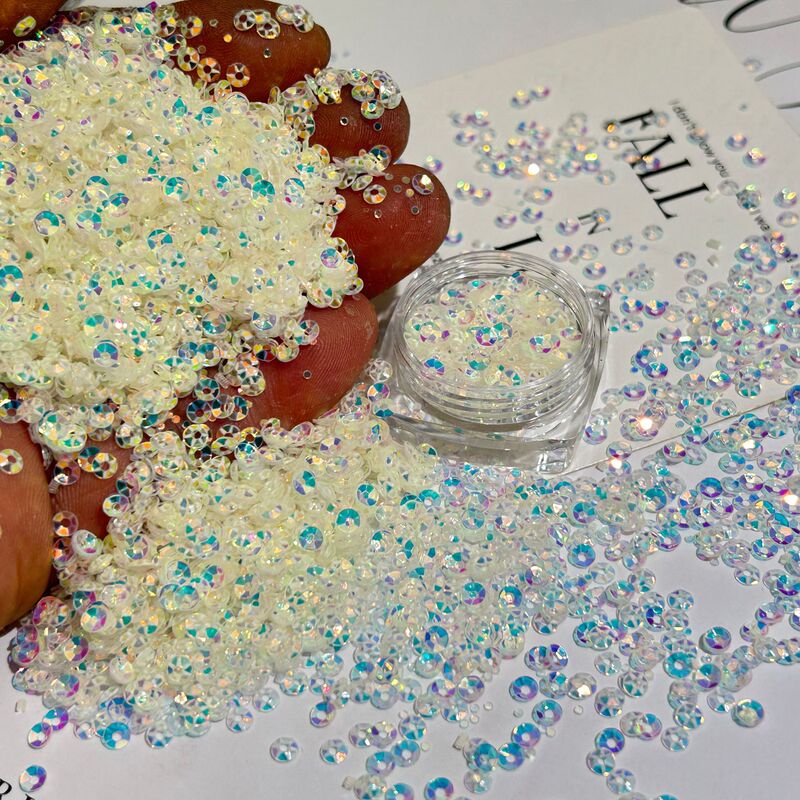 Pvc2Mm Medium Hole Sequins Concave Bottom Stereo Round Handmade Beads Toy DIY Material Accessories Nail Art Jewelry