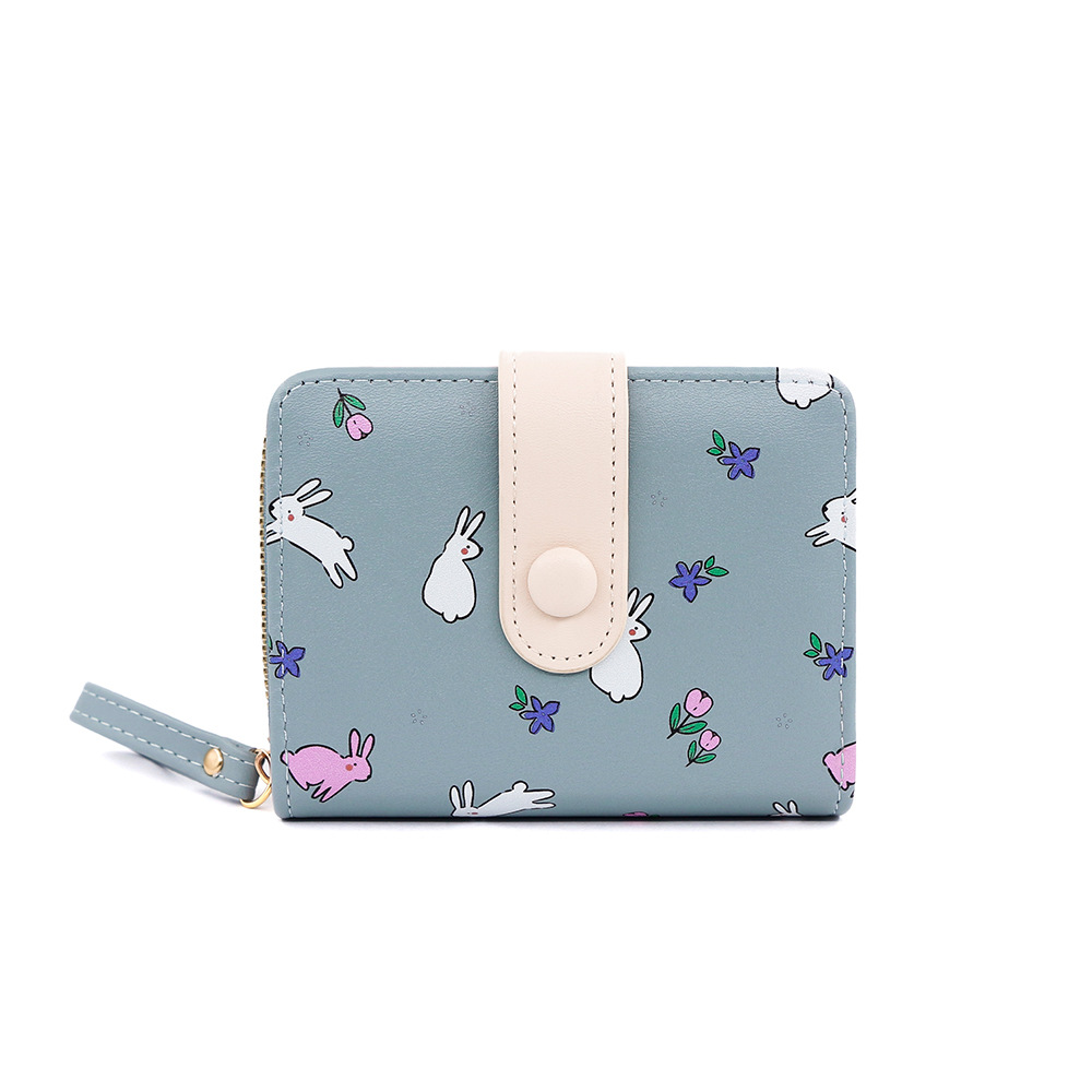 Nueva cartera para niñas monedero con cremallera para estudiante billetera corta para mujer monedero tríptico titular de la tarjeta multi-tarjeta