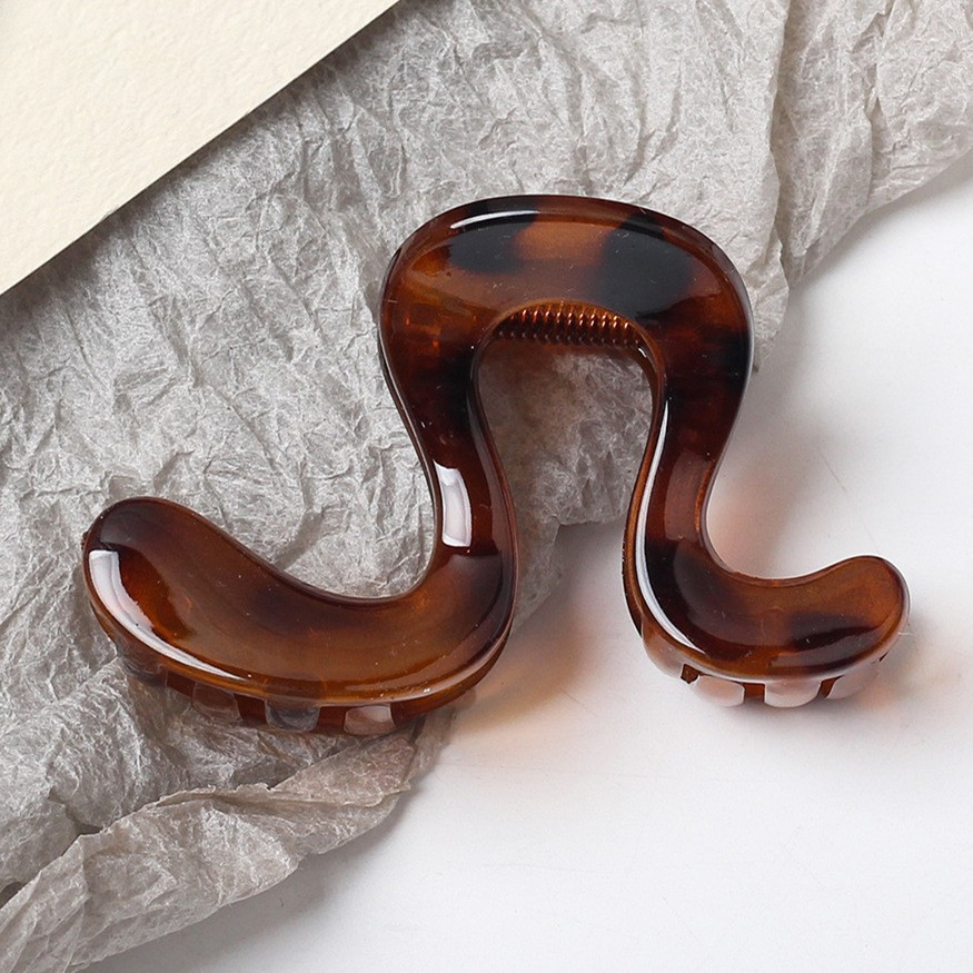 Diseño simple sensación de agarración de palabras grandes, cola de caballo alta fijación artefacto clip de cabello relajado, disco de cabello detrás del cerebro clip de pescado