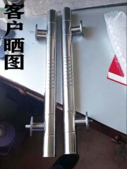 T9J5批發大門不鏽鋼把手拉手扶手農村鐵門木門鋼板門配件孔距40眼