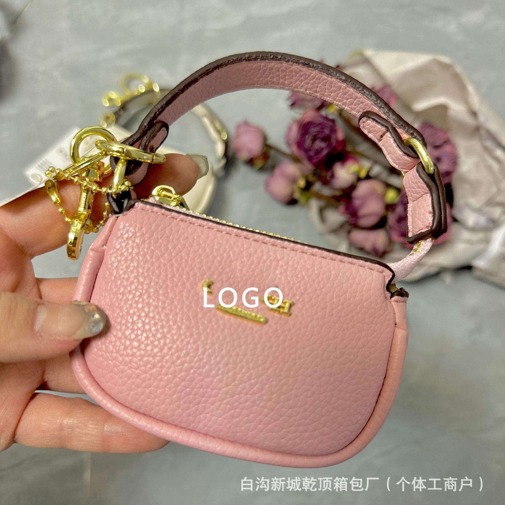 C Home Card Bag Ladies Llavero Monedero 2025 Nuevo estilo Kou Home Foreign Trade Retro Impreso Bolsa de identificación Colgante