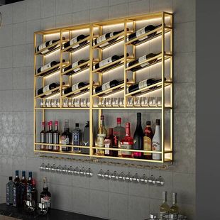 Modern Simple Wine Rack Hanging on the Wall High-End Home Bar European Style Living Room Wine Cabinet Light Luxury Creative Hanging Wine Rack