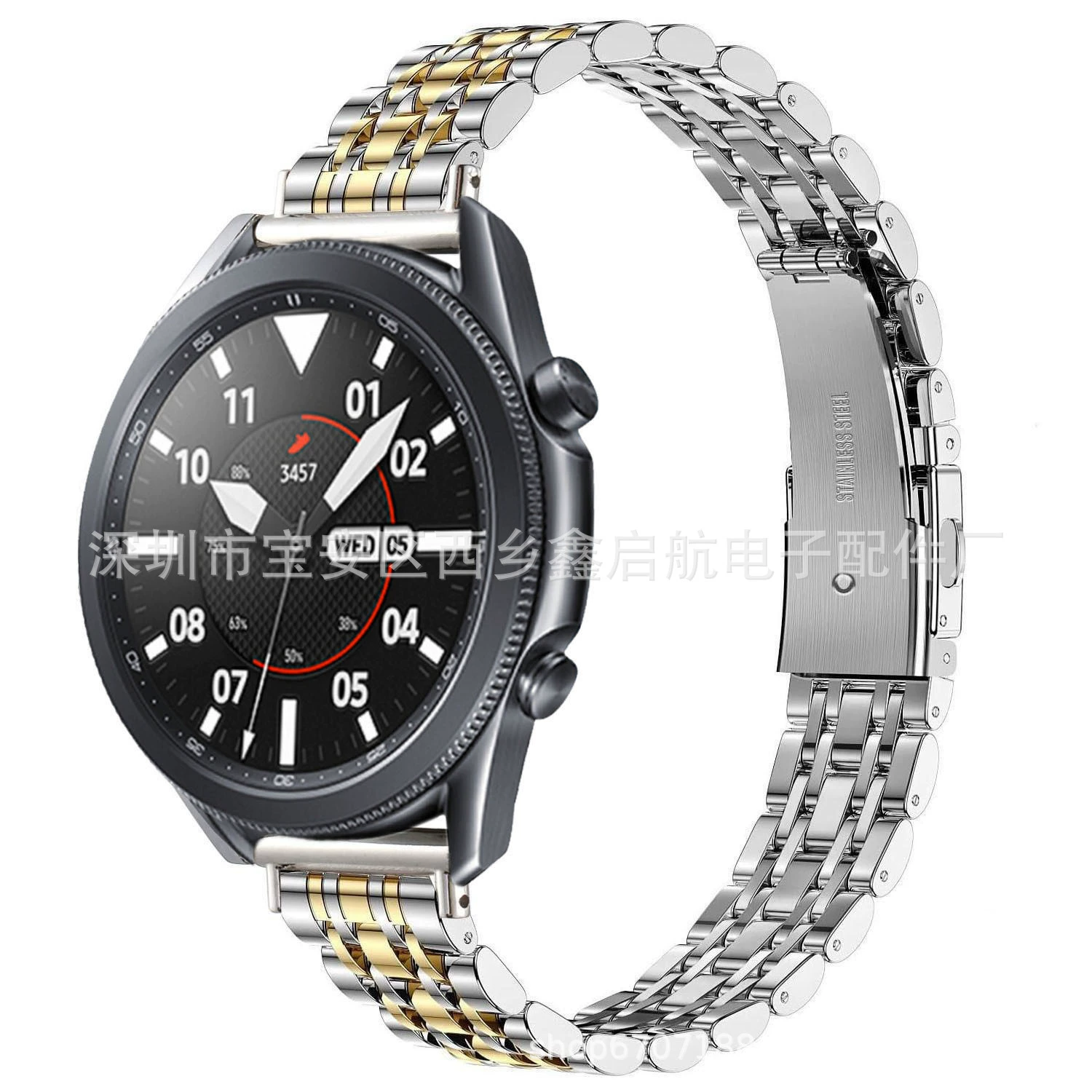 Подходит для ремешка Galaxy Watch 3 узкий пояс семь бисерин плоская застежка ремешок Samsung узкий семь бисерин