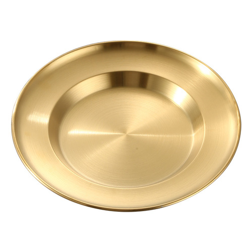 304 stainless steel Korean-style grass hat plate Western-style steak dessert pasta commercial Instagram-style hot pot plate retro