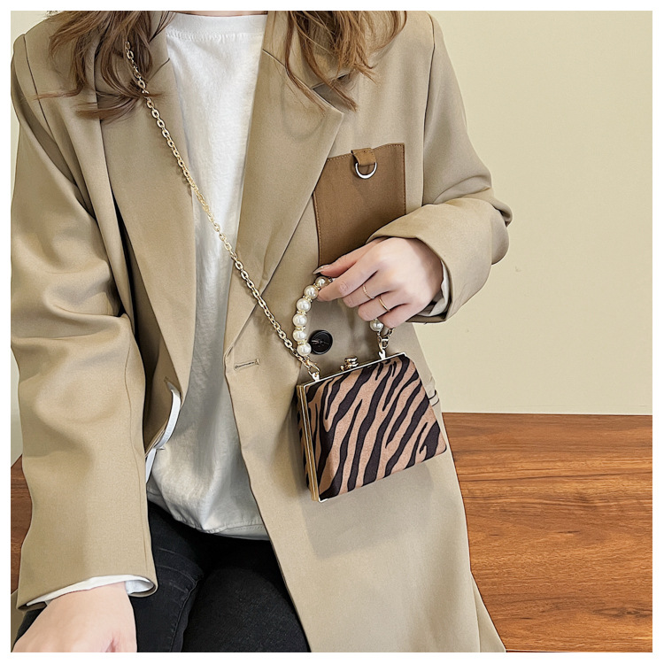 Elegant Bag Women's Bag 2021 Autumn And Winter New Elegant And Generous Fashion Chain Style Cows Pattern Small Square Bag display picture 3