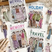 Infeel.Me和纸贴纸包 笨拙拥抱系列 温柔韩系人物穿搭手账装饰贴