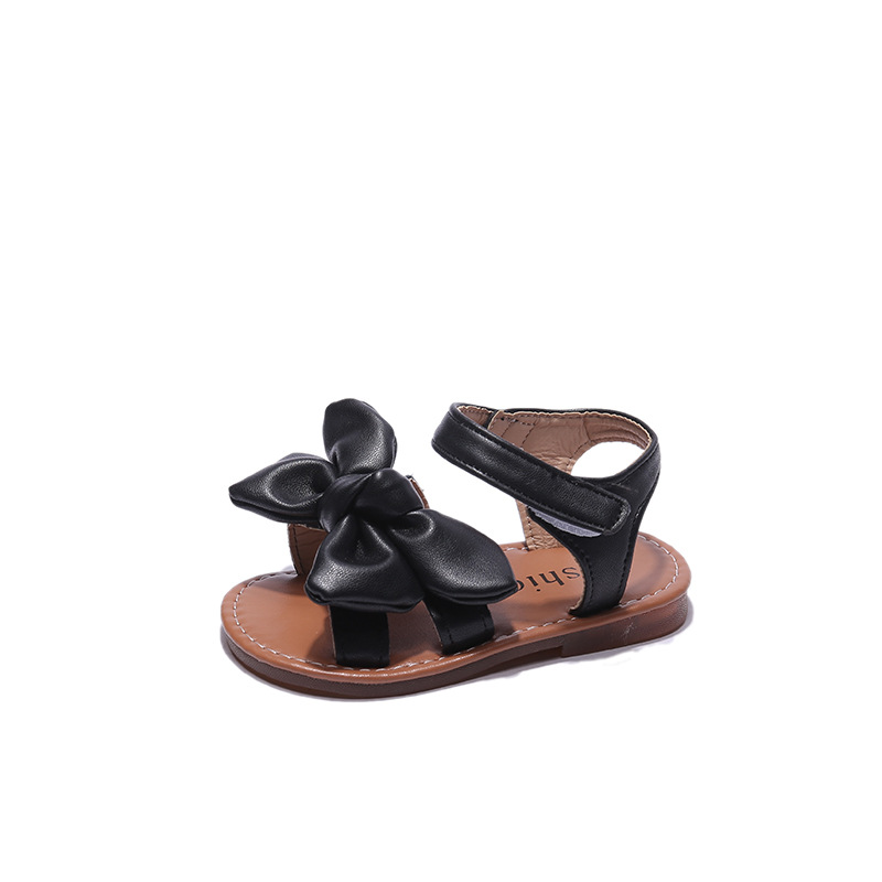2024 Summer New Girls Korean Edition Soft Sole Little Girl Casual Baby Bow Sandals Beach Shoes_voghion.com