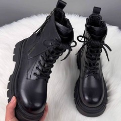 云芙马丁靴女英伦风2025新款春秋季厚底短靴女百搭小个子春秋靴子