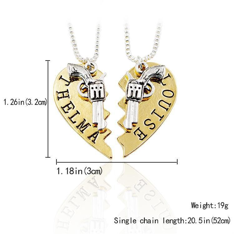 Modern Style Classic Style Cool Style Pistol Heart Shape Zinc Alloy Unisex Pendant Necklace 1 Pair display picture 1