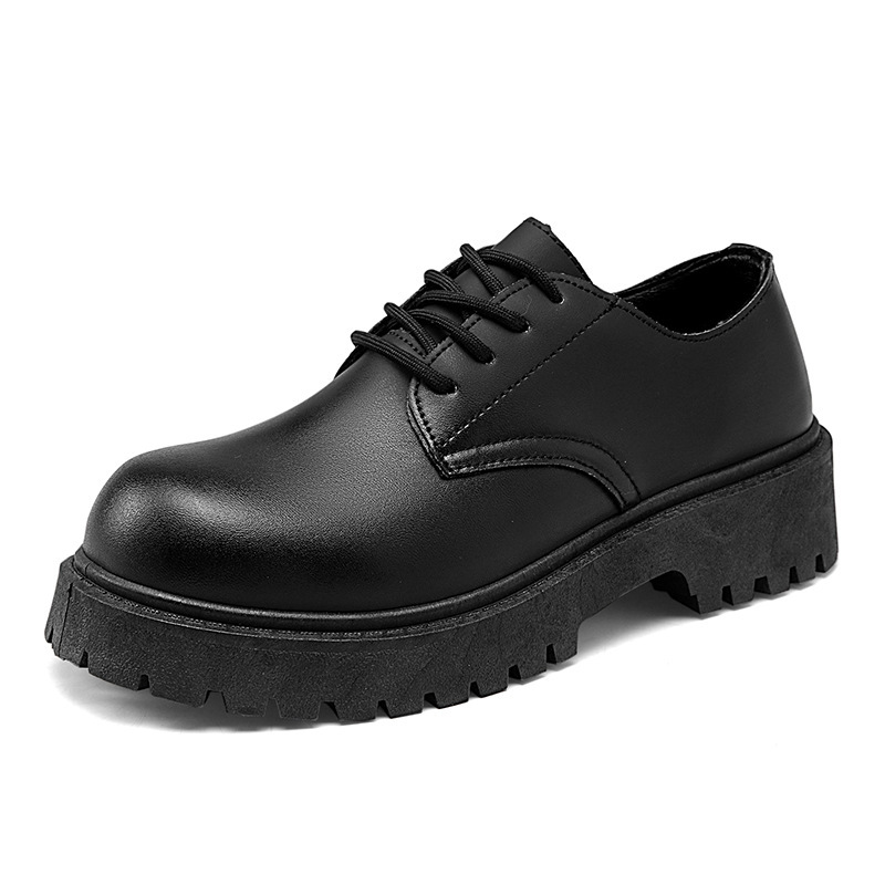 En nombre de los zapatos Derby, nuevos zapatos de cuero de cabeza grande mate de otoño, zapatos de hombre de suela gruesa casuales británicos de nicho, zapatos Martin de moda image 7