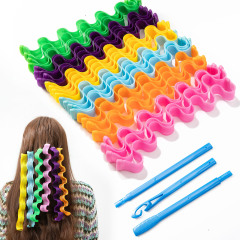 メーカー直販25-65cm水波紋マジックパーマ魔法ヘアアイロン編み網スパイラル巻きマジックカール