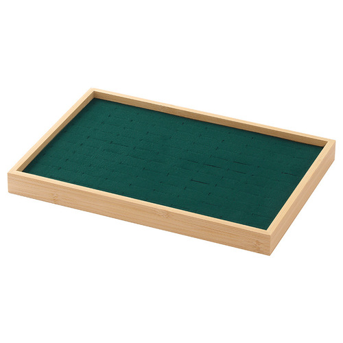 Bamboo and wood hundred-digit ring tray storage box, large-capacity jewelry tray, jewelry display tray, tray display, pallet stall display