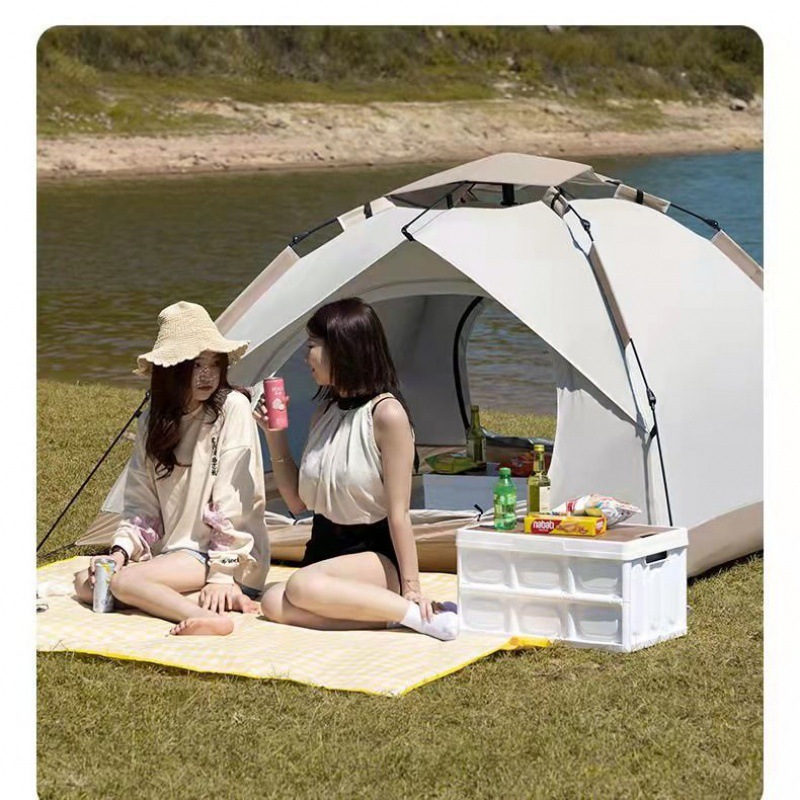 Outdoor tent camping complete set of outdoor camping family picnic travel sun protection folding shade portable automatic batch