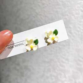 明星同款小清新栀子花可爱耳钉韩国设计超仙耳饰网红时尚气质耳环