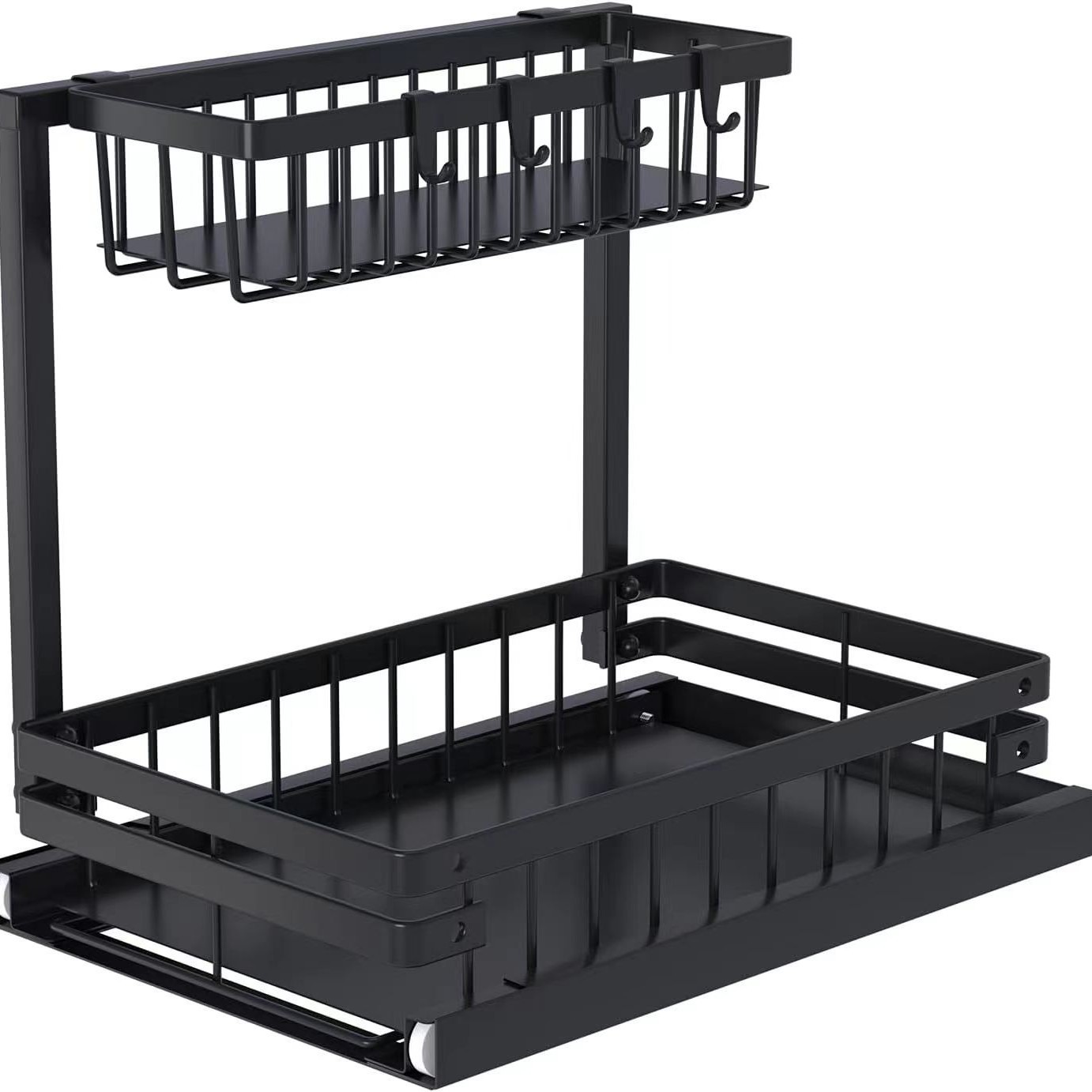 Kitchen Pull-Out Sink Storage Rack, Rotatable Condiment Disc Trolley, Hair Dryer Storage Rack, Customized