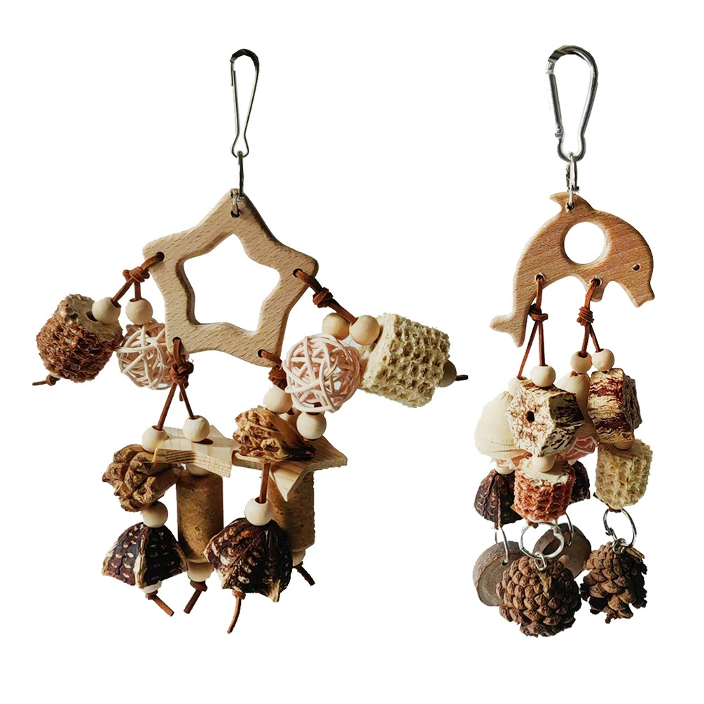 Птица-попугай игрушка древесный фрукт кусает шашлык сосновый кукурузный початок