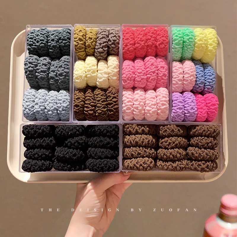 Cuerda para el cabello de cola de caballo alta y gruesa, lazo para el cabello para mujer, cuerda para el cabello alta elástica y duradera, sin dañar el cabello, gomas elásticas, funda de cuero, tocado