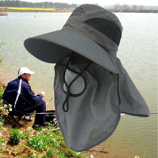 Stall summer folding sun hat outdoor fishing fisherman hat face-covering large edge breathable net sunscreen hat wholesale
